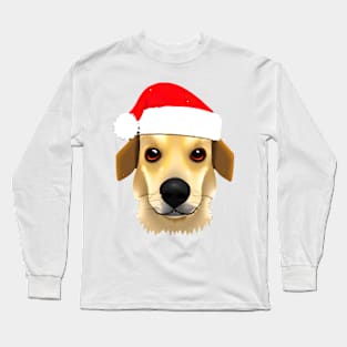 Christmas Dog Transparent Background Long Sleeve T-Shirt